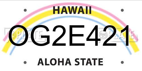 OG2E421 Hawaii License Plate
