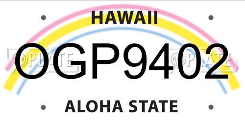 OGP9402 Hawaii License Plate