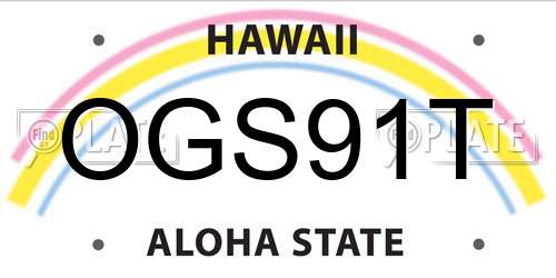 OGS91T Hawaii License Plate