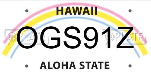 OGS91Z Hawaii License Plate