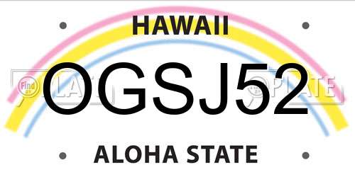 OGSJ52 Hawaii License Plate