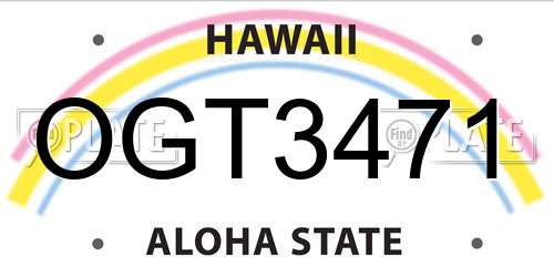 OGT3471 Hawaii License Plate