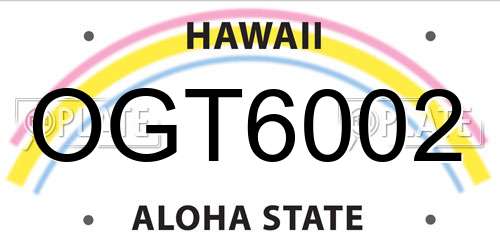 OGT6002 Hawaii License Plate