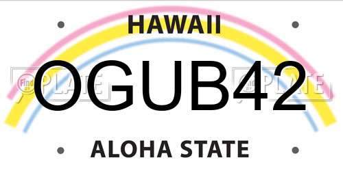 OGUB42 Hawaii License Plate