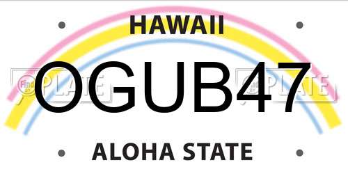 OGUB47 Hawaii License Plate