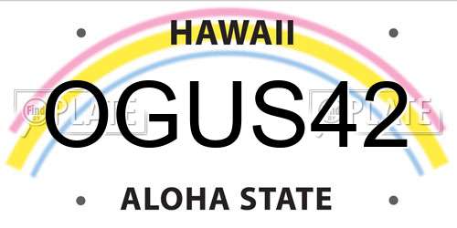 OGUS42 Hawaii License Plate