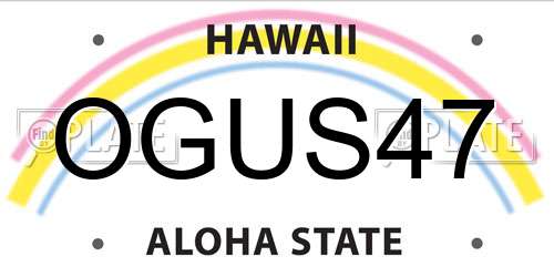 OGUS47 Hawaii License Plate