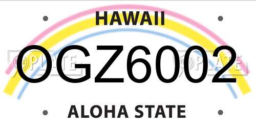 OGZ6002 Hawaii License Plate