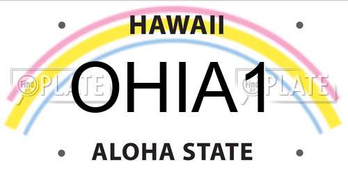OHIA1 Hawaii License Plate