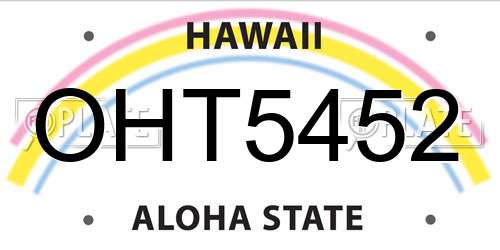 OHT5452 Hawaii License Plate