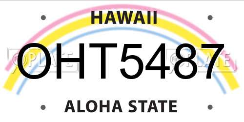 OHT5487 Hawaii License Plate