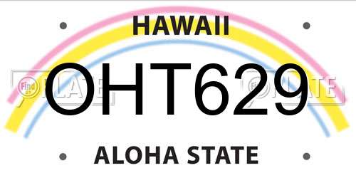 OHT629 Hawaii License Plate
