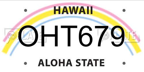 OHT679 Hawaii License Plate