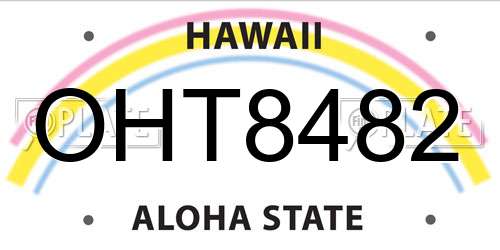OHT8482 Hawaii License Plate