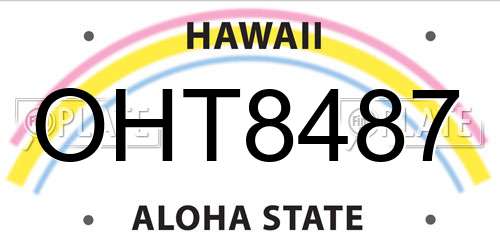 OHT8487 Hawaii License Plate