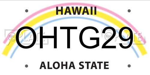 OHTG29 Hawaii License Plate