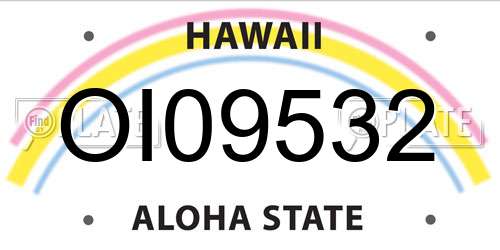 OI09532 Hawaii License Plate