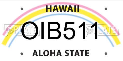 OIB511 Hawaii License Plate