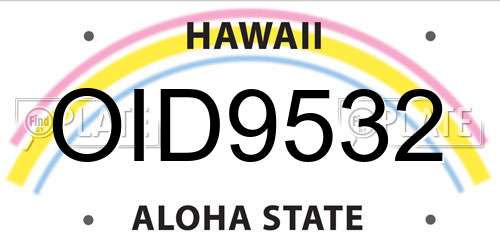 OID9532 Hawaii License Plate
