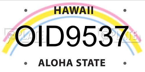 OID9537 Hawaii License Plate