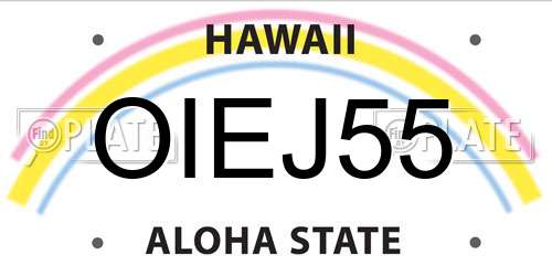OIEJ55 Hawaii License Plate