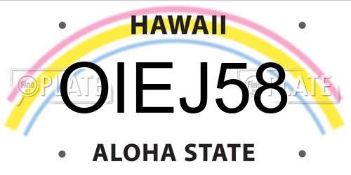 OIEJ58 Hawaii License Plate