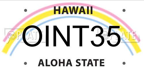 OINT35 Hawaii License Plate