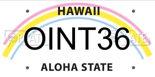 OINT36 Hawaii License Plate