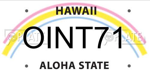 OINT71 Hawaii License Plate
