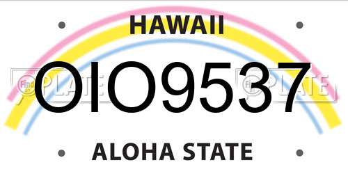 OIO9537 Hawaii License Plate