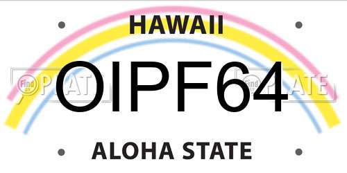 OIPF64 Hawaii License Plate