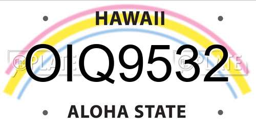 OIQ9532 Hawaii License Plate