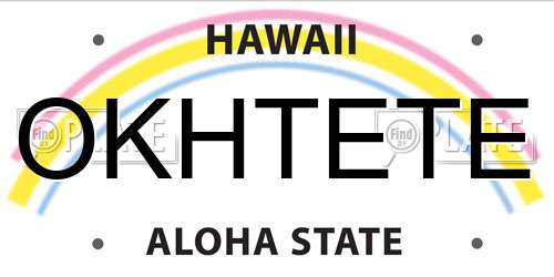 OKHTETE Hawaii License Plate