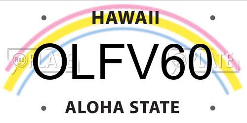 OLFV60 Hawaii License Plate