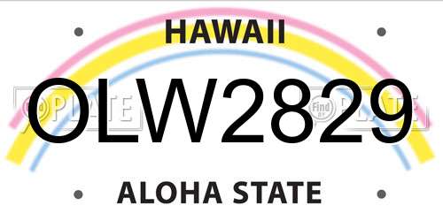 OLW2829 Hawaii License Plate