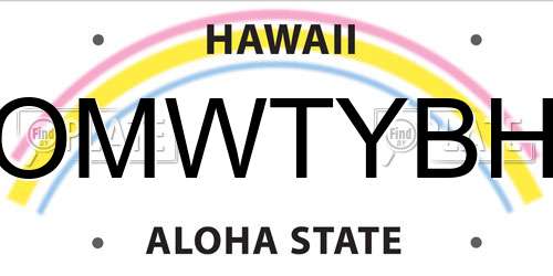 OMWTYBH Hawaii License Plate