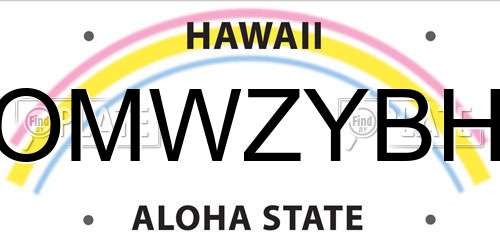 OMWZYBH Hawaii License Plate