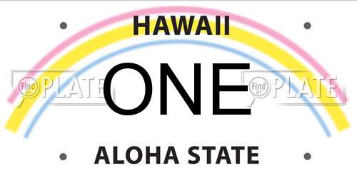 ONE Hawaii License Plate