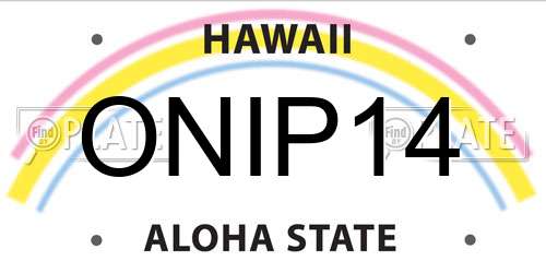 ONIP14 Hawaii License Plate