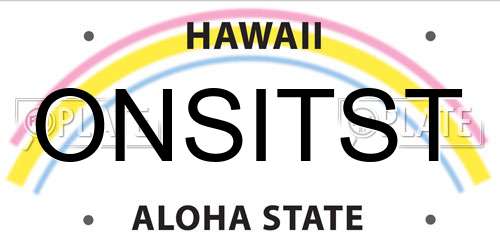ONSITST Hawaii License Plate