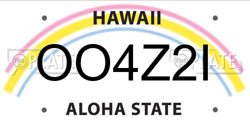 OO4Z2I Hawaii License Plate