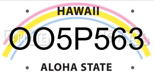 OO5P563 Hawaii License Plate