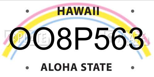 OO8P563 Hawaii License Plate