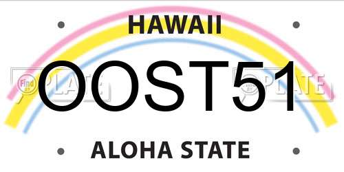 OOST51 Hawaii License Plate