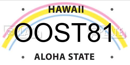OOST81 Hawaii License Plate