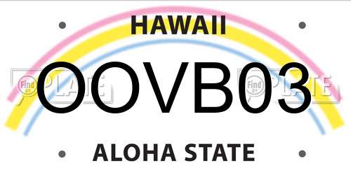 OOVB03 Hawaii License Plate