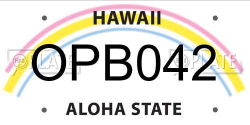 OPB042 Hawaii License Plate