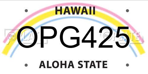 OPG425 Hawaii License Plate