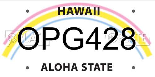 OPG428 Hawaii License Plate
