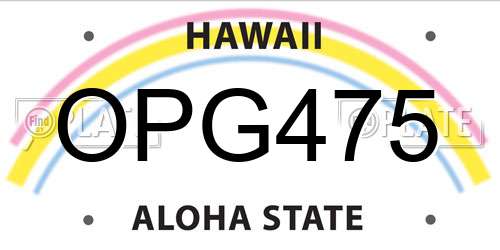 OPG475 Hawaii License Plate